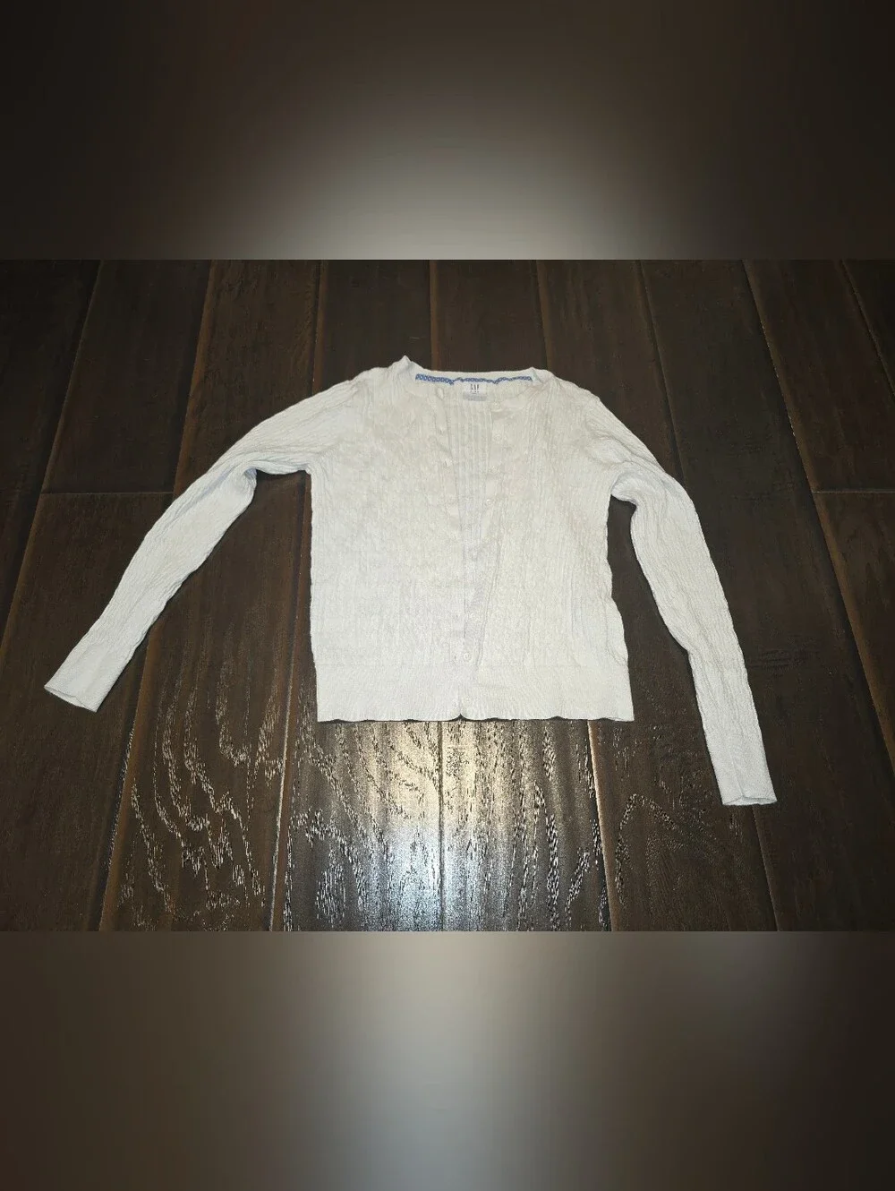 Gap White Cable Knit Button Up Cardigan Sweater girls xxl top uniform clothes